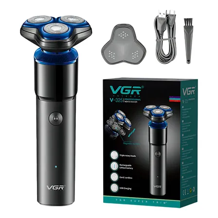 Afeitadora Eléctrica Hombre VGR V-325 Recargable Inalámbrica Negro y azul