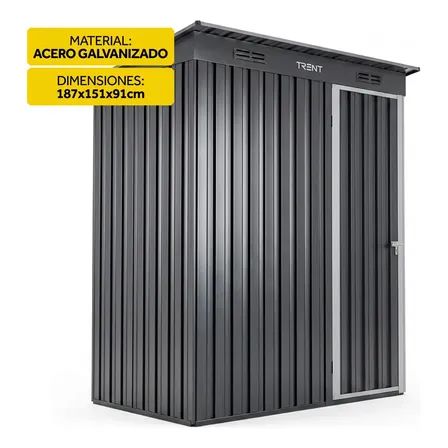 Cobertizo Exterior Deposito Armario Galpón Trent 187x151x91 Caseta Obrador Acero